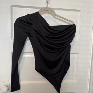 Bodysuit with Asymmetric Neckline